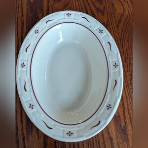 RETIRED LONGABERGER RED WOVEN TRADITION OVAL SERVING BOWL NICE